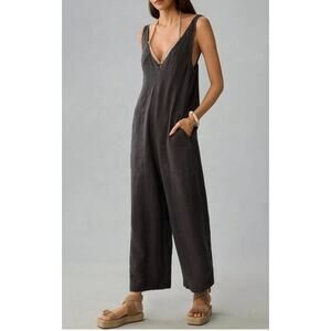 Anthropologie Deep Gray Sleeveless Jumpsuit
